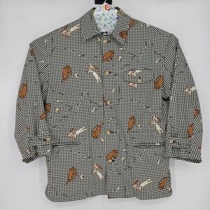 Vintage Ralph Lauren Polo Sport Jacket‎ Womens Large Houndstooth Golf Blazer